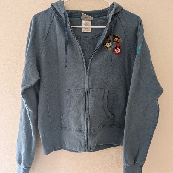 Vintage Y2K Disneyland 50th Anniversary Blue Cotton Jacket Embroidered sz L - Picture 1 of 11